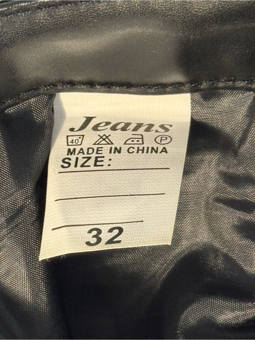 UNISEX Black Vegan Faux Leather Moto Pants Size 32 Skinny Biker Style - Picture 7 of 8